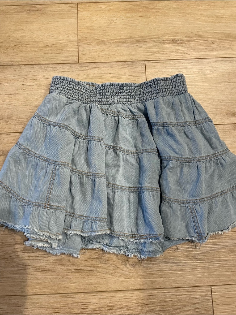 Women’s Pilcro Light Blue Denim Tiered Skirt size small